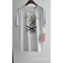 Men′s Fashion Design Printed Cotton White T-Shirt for Summer
